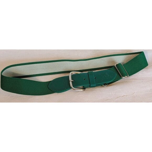 ADIDAS Womens Belt Sporty  Green Stretch Canvas Adjustable Retro Sz Small Preppy - Picture 5 of 15